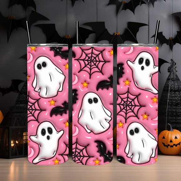 Other - Pink Halloween 3D Ghost 20 Oz Skinny Straight Tumbler